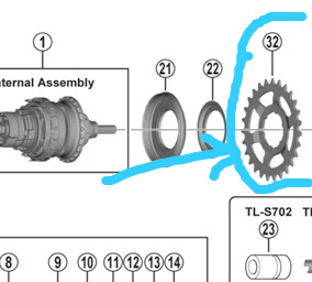Corona de piñón 27D CS-C7000