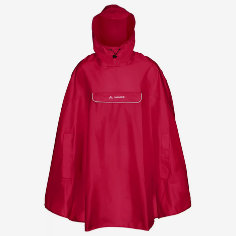 Vaude Valdipino poncho de lluvia rojo M capa impermeable