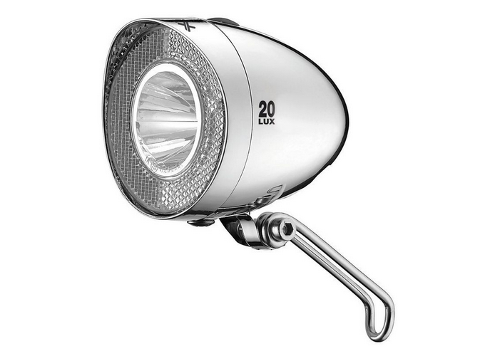 XLC CL-F20 LUZ DELANTERA LED 20LUX CON SOPORTE NIROSTA Y 4 PILAS CROMO