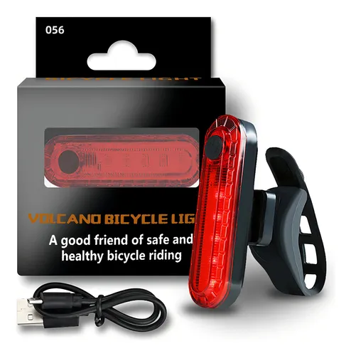 Luz Trasera Volcano Recargable Para Bicicleta Usb 056