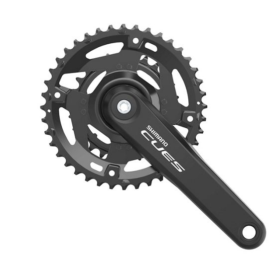 SHIMANO CUES Juego de bielas FC-U4010-2 2-PIECE CRANKSET 11/10/9 (36-22D, 40-26D), 10/9 (46-30D) velocid 175,0 mm 40-26D Color de serie Sin piezas de pedalier Sin CG
