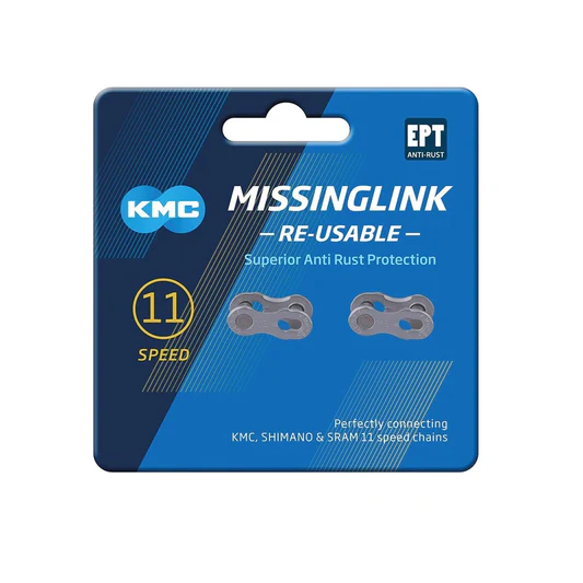 CONECTOR CADENA KMC 11V (5.5 mm) INOXYDABLE BLISTER (2 UNIDADES)